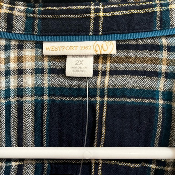 Blue Plaid Button-Up Shirt - Picture 3 of 6